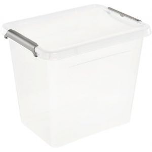 SHILIU-Boîte de rangement lara, 3 L, 19,5 x 15 x 16, Empilable, Fermeture à clip, Transparent[3952] - Neuf