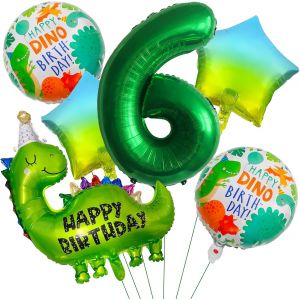 SJZG-D&eacute;coration D`Anniversaire De Dinosaure,Dinosaure Ballon 2 Ans Gar&ccedil;on,D&eacute;coration D`Anniversaire Pour Enfants,Dinosaure Ballon 2 Ans D&eacute;cor D`Anniversaire,Ballon Vert Dinosaure Jungle Jurassique F&ecirc; - Neuf