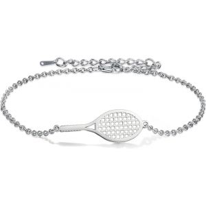 Eryi-Raquette De Tennis Bracelet Pour Femmes Hommes Délicat Réglable Tennis Raquette Charme Superposition Sport Bracelet Bracelet Amoureux Bijoux Tennis Cadeaux - Neuf