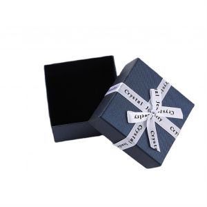 Coffrets Cadeaux Noud Papillon Multi-Usages, Lettres Anglaises, Petites Boites A Bijoux Avec Couvercle Pour Colliers, Boucles D'oreilles, Bagues, Bleu/Noud Papillon, 7,5 X 7,5 X 3,5 Cm (Mousse Incluse) - Neuf