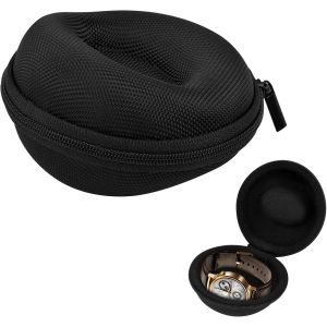 Kal-Bo&icirc;te Montre Voyage, Montre Fermeture &Agrave; Glissi&egrave;re &Eacute;tui Avec Mousqueton Et &Eacute;ponge Montre Ronde Bo&icirc;te De Rangement Bo&icirc;te Montres Eva Convient &Agrave; Toutes Les Montres Inf&eacute;rieures &Agrave; 50 Mm - Neuf