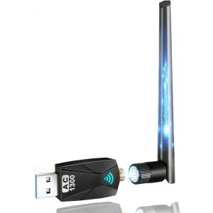 Clé WiFi Puissante AC1300 Mbps, Carte WiFi USB, dongle WiFi, USB 3.0 Double Bande, 2.4G / 5GHz, MU-MIMO, Compatible avec Windows 11/10/8.1/8/7/XP, Mac OS X, Archer T3U - Neuf