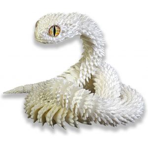KAL-Jouet Serpent, Modèle De Serpent Imprimé 3D, Décoration De Statue De Serpent Imprimée En 3D, Jouets D'Animaux Imprimés En 3D, Jouet À Presser Pour L'Autisme Et Le Tdah (45 Cm, Blanc) - Neuf