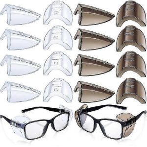 8 Paires De Lunettes De S&eacute;curit&eacute; Protection Lat&eacute;rale Glissement Transparent Flexible Bouclier Coulissant - Neuf