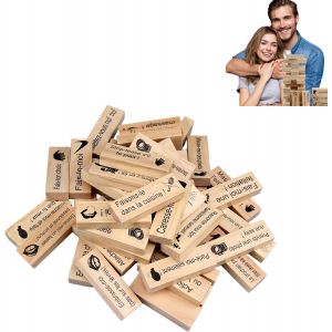 Jeu De Tour De Blocs Coquins 48 Pièces-Jeu De Construction En Bois Pour Couples,Idée Cadeau Saint-Valentin,Soirée Romantique Et Anniversaire - Neuf