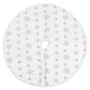 Jupe de sapin de No&euml;l ronde de 90 cm (35,4 pouces), douce et confortable, blanche, tapis de pied pour sapin de No&euml;l, pour la maison et les magasins. - Neuf