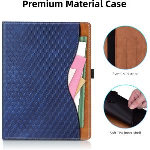 Coque Pour Samsung Tab S9 Fe+/ S9 Fe Plus 12.4 Pouce 2023 Housse Cuir Pu [R&eacute;veil/Veille Automatique] Etui De Protection Avec Support Pour Galaxy Tab S9 Fe+ Tablet - Bleu Fonc&eacute; - Neuf