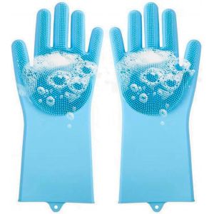 Jgd-Lot De 2 Accessoires Pour Chien Et Chat - En Silicone - Gants De Toilettage - Gants De Nettoyage Multifonctions R&eacute;sistants &Agrave; La Chaleur - Pour Chiens Et Chats - Bleu - Neuf
