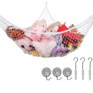 Hamac Jouet G&eacute;ant, Filet D'angle Pour Animaux En Peluche, Grand Filet Suspendu, Rose Blanc - Neuf