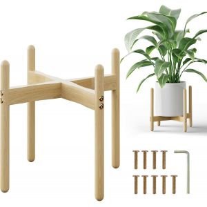 ERYI-Support De Plante Interieur En Bois, Porte De Pot De Fleurs 33X30 Cm, Support De Plante Moderne De Mid-Century, Décoration Pour Intérieur & Extérieur Maison, Jardin - Neuf