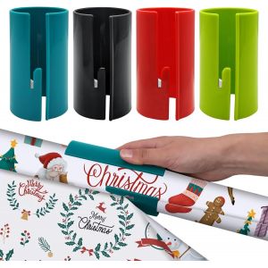 Coupe Papier Cadeau Rouleau,4pcs Coupe-Papier D'emballage,Wrapping Paper Gift Wrap Cutter,Massicot Rouleau De Papier Cadeau De Noël,Utilisé Pour Le Papier Cadeau,Noël,Etc - Neuf
