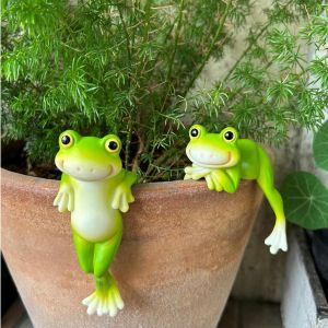 MEVRONISSHOP-Lot de 2 figurines de grenouille - Grandes statues de jardin - Réservoir de poisson - Pot de fleurs - Décoration amusante - Décoration d'aquarium - Étang de jardin - Figurine grenouille - Neuf