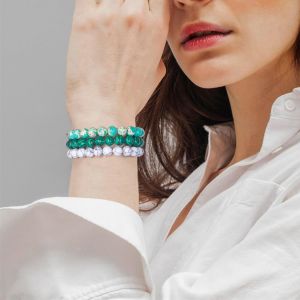 Tianyi-Bracelet Pierre Naturelle 8mm U2013 Set De 3 Bracelets Fait Main, Bijou Énergétique Pour Hommes Et Femmes, Sérénité, Équilibre Et Confiance Avec Coffret Cadeau - Neuf