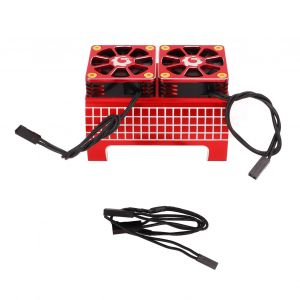 Moteur RC, double ventilateur de refroidissement, dissipateur thermique en alliage d'aluminium, 5 a 7,4 V, accessoires RC 1/5 pour Traxxas, rouge - Neuf