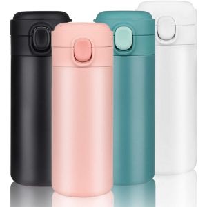Letnerny-Tasse De Voyage Réutilisable De 450 Ml ¿ Tasse À Café Isotherme En Acier Inoxydable Étanche Pour Boissons C S Et Froides (Rose) - Neuf