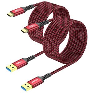 Câble USB C, 1,5m Câble USB A vers C 10 Gbps Câble en nylon tressé de Compatible avec iPhone 16/15 Pro Max, Galaxy S24 S23 S22, Android Auto - Neuf