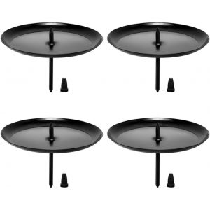 Lot De 4 Porte Bougie Pour Couronne De L'Avent Noir 7,5 Cm Support Bougie &Agrave; Piquer Avec Pointe Pour Bougies Pour Couronne De L'Avent Plateau &Agrave; Bougies Pour D&eacute;coration De No&euml;l - Neuf
