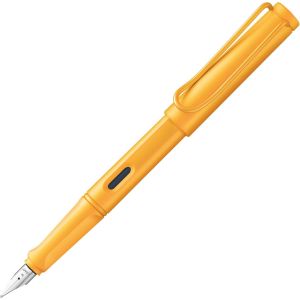 Eryi-Safari Mango - Stylo Plume Avec Grip Ergonomique Et Plume Acier Poli En Taille F - Matière Plastique Robuste Asa - Avec Cartouche Bleue T 10 - Droitier - Neuf