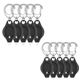 Pack De 10 Mini Ultra Bright Led Lampe De Poche Torche Porte-Clés Porte-Clés, Violet, Noir - Neuf