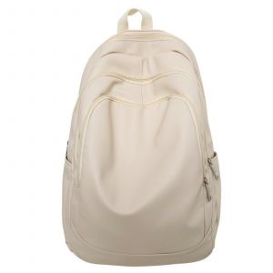 Sac a dos en cuir pour ordinateur portable, unisexe, sac a dos de voyage antivol (blanc) - Neuf