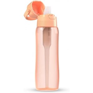 Gourde Filtrante Solid, 1 Filtre &Agrave; Charbon Actif, Peach Fuzz 0,7 L - Sans Bpa Bouteille D'eau, Filtre Le Chlore Et Autres Contaminants - Gourde Sport, Gourde Paille, Bouteille D'eau De Sport - Neuf
