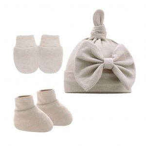 3 Pièces Infantile Crâne Chapeau Bébé Hôpital Chapeau Anti-Rayures Mitaines Cheville Pour Nourrisson 0-3m Bébé Photo Accessoires Couvre-Chef - Neuf