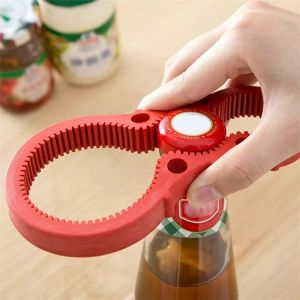 Décapsuleur 3 En 1 En Silicone Rouge Pour Tous Types De Boîtes De Cuisine - Neuf