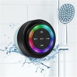 ChenQuanSarl-Mate Enceinte Bluetooth Douche, M À Niveau, Étanche Ipx7,Petite Enceinte Bluetooth Speaker Puissante Avec Lumière, Ventouse Et Microphone, Crystal Sound Et Basse,Cadeau Électronique Idéa - Neuf