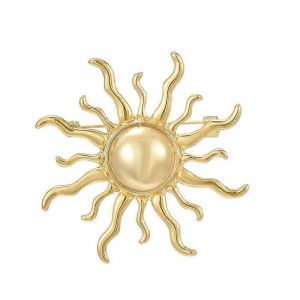 Broche Soleil Dor&eacute;e P Pour Femme, Robe De Costume, Col, Bijou, Accessoire, Broche Jaune Pour Homme, Bijou De Mode Pour Anniversaire Ou F&ecirc;te - Neuf