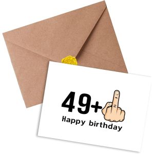 Checarzhn--No1-Carte D'anniversaire Pour 50 Ans, Amusantes, Avec Enveloppe, Durable, Pour Femme, Homme, 49 + 1 Doigts, Carte De V?Ux, Anniversaire Personnalisé, Cadeaux D'anniversaire (50) - Neuf