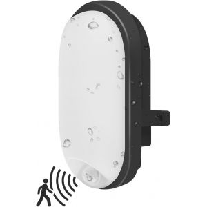Fabur-12w Applique Murale Led Extérieure Intérieur Avec Détecteur De Mouvement, Luminaire, Éclairage, Etanche Lampe Noir Ip54, 4000k Blanc Neutre. - Neuf