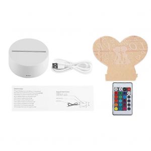 Romantique Lampe de Bureau avec la Vision 3D, 7 Tactile de Couleur, Aliment&eacute; par USB, Faible Tension de 4.5 V, Modernes de D&eacute;coration de l'&Eacute;clairage - Neuf