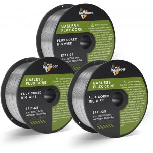 0,8mm 3KG Fil de soudage MIG-D100 3 bobines de fil fourré sans gaz pour poste à souder MIG/MAG FLUX,E71T-GS - Neuf