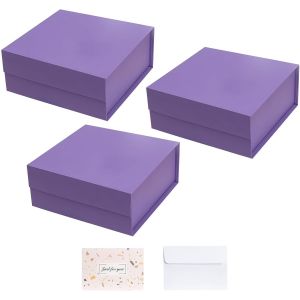Boîte Cadeau Magnétique Pliable Avec Couvercles, 18 X 17 X 8,1 Cm, Violet, Pour Fête D'anniversaire, Demoiselle D'honneur, Cadeaux De Noël - Neuf