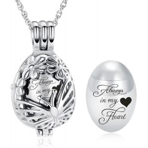 Trahoo-Collier Urne En Forme De Goutte En Forme De Papillon Pour Cendres En Acier Inoxydable - Mini Urne Souvenir Creuse Pour Homme Et Femme - Neuf