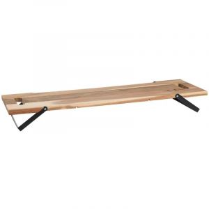 Planche Bois Acacia 67x20x7cm Pieds M&eacute;tal &Eacute;paisseur 15mm - Neuf