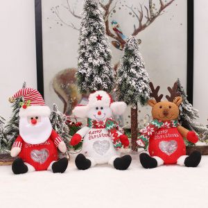 3pcs De No&euml;l Apple Sac, Sacs De Bonbons De No&euml;l, D&eacute;coration De No&euml;l Cadeau De Poup&eacute;e Sacs R&eacute;utilisables 3d Tricot&eacute; Santa Bonhomme De Neige Elk Sac De Rangement - Neuf