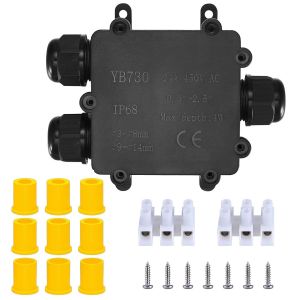 FDG Bo&icirc;te de d&eacute;rivation &eacute;tanche IP68 3 voies C&acirc;ble de d&eacute;rivation &eacute;lectrique externe Diam&egrave;tre du fil 4-14 mm (YB730, 1) (PC-YB730, 1) - Neuf