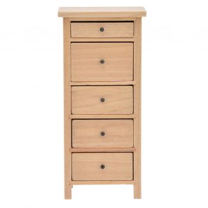 Commode pour maison de poupee 1:12, en bouleau de qualite superieure, non peinte, robuste, durable et mignonne, couleur Burlywood - Neuf