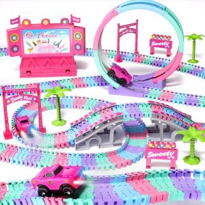 KAJGL-Circuit Voiture Enfant Electrique,113 Pièces Circuit Voitures Électriques,Circuits Et Accessoires,Pistes De Course Pour Jouets Enfants,Voiture Jouet Cadeau Pour Garçon Fille 3 4 5 6 Ans - Neuf