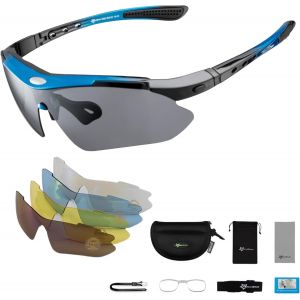 - Lunettes De Soleil Polaris&eacute;es Pour Cyclisme, Course &Agrave; Pied Et Sports Rockbros | 5 Verres Interchangeables, Protection Uv 400, Anti-Vent | Lunettes Antid&eacute;rapantes V&eacute;lo Pour Homme Et Femme[Z3182] - Neuf