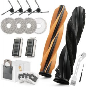 ChicSlick-18Pcs Kit D'Accessoires Pour Dreame X50 Ultra Complete/L50 Pro Ultra/X50 Master Aspirateur Robot Avec 2 S Principales, 4 S Lat&eacute;rales, 4 Chiffon, 2 Filtres, 4 Sacs(Remplacer Xx)[X351] - Neuf
