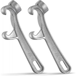 Ouvre-Seau En Aluminium De 5 Gallons, Cl&eacute; &Agrave; Couvercle Pour Seau Argent&eacute;, Ouvre-Bo&icirc;te En M&eacute;tal, Outil De Retrait De Couvercle Pour Usage Domestique Et Industriel (2 Pi&egrave;ces) - Neuf