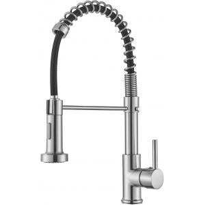 Robinet de cuisine avec douche extractible,M&eacute;langeur de cuisine en acier inoxydable &agrave; haute pression pivotant &agrave; 360&deg; Monocommande,Nickel Bross&eacute; - Neuf