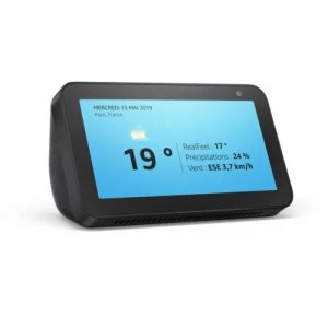 R&eacute;veil connect&eacute; assistant vocal Amazon Echo Show 5 Noir - Amazon - Radio - Ecran tactile - Haut-parleur int&eacute;gr&eacute; - Neuf