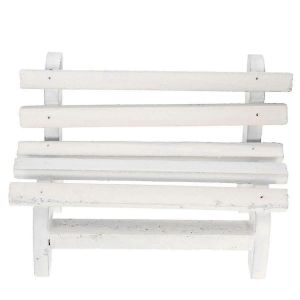 Miniature Paysage Bricolage Artisanat Jardin D&eacute;cor Chaise en Bois Banc Blanc - Neuf