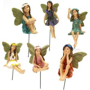 Mevronisshop-Miniatures F&eacute;es Pour Jardin - Figurines Et Accessoires En R&eacute;sine Pour D&eacute;coration Ext&eacute;rieur Et Int&eacute;rieur - 6 Pi&egrave;ces - Neuf