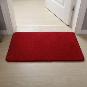 KAL-Tapis De Bain Antidérapant, Absorbant Tapis De Salle De Bain Moelleux En Microfibre, Extra Epais Tapis De Douche Pour Toilettes, Chambre Rouge 40 X 60 Cm - Neuf