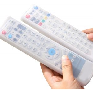 Couvercle de la Télécommande du Téléviseur, Protection à Distance Silicone Couvercle, Étui en Silicone pour Télécommande, Couverture Télécommandée Boîtier, 18.5x5cm+21cm*5cm Transparent 2 Pack - Neuf