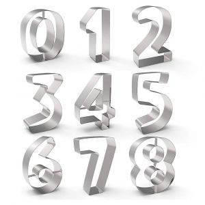 Ensemble De 9 Emporte-Pi&egrave;ces En Acier Inoxydable En Forme De Chiffres Pour Des P&acirc;tisseries Amusantes, Des Cr&ecirc;pes Et Des Friandises &Eacute;ducatives - Neuf